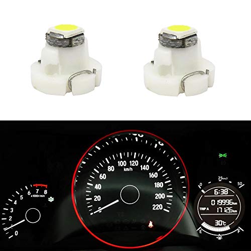 WLJH 10x White T47T5 Neo Wedge 3030SMD Chip 12mm Base Led Car Instrument Cluster Dashboard Gauge Bulb HVAC AC Heater Climate Control Lamps Switch Indication Interior Light Replacement - Image 1
