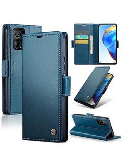 ماركة غير محددة حافظة جلدية مع RFID لهاتف Xiaomi 10T 5G \/ Xiaomi 10T Pro 5G، تصميم متين وعملي مع حامل بطاقات، اللون الأزرق  - Image 1