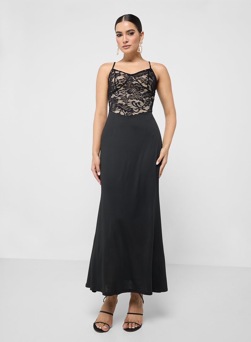 Lace Bodice Gown Dress