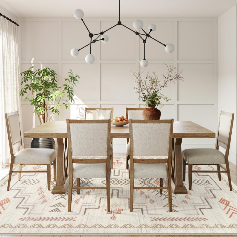 STARUIA Washable 8x10 Area Rug for Living Room, Beige Western Aztec Tribal Moroccan Area Rug, Boys Neutral Rug for Bedroom, Soft Non-Slip Non-Shedding Large Carpet Under Dining Table Home Office - Image 3