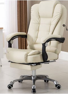 GoldenLike Office Chair,Ergonomic Home Gaming Chair PU Leather Swivel Adjustable Height Swivel Chair with Lumbar Support Footrest  - Image 1