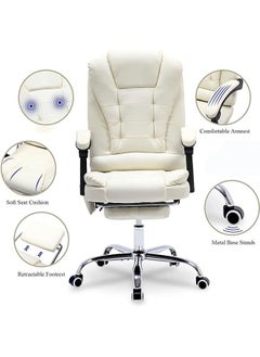 GoldenLike Office Chair,Ergonomic Home Gaming Chair PU Leather Swivel Adjustable Height Swivel Chair with Lumbar Support Footrest  - Image 3