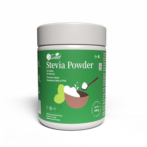 So Sweet Stevia Powder Zero Calorie Natural Sweetener - Sugar Free (Pack of 5) 100gm Each - Image 2