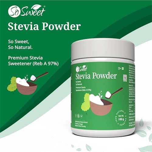 So Sweet Stevia Powder Zero Calorie Natural Sweetener - Sugar Free (Pack of 5) 100gm Each - Image 5