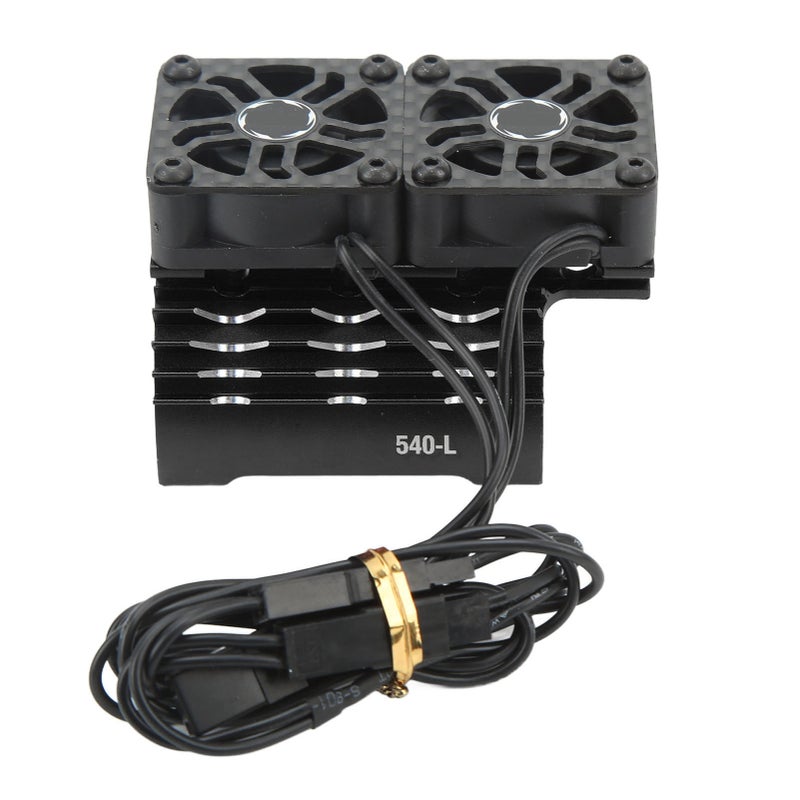 36mm RC Motor Fan Cooling Heatsink 28000RPM 8.4V with Dual Fans RC Brushless Motor Heatsink Cover for 540 550 Motor Black - Image 2