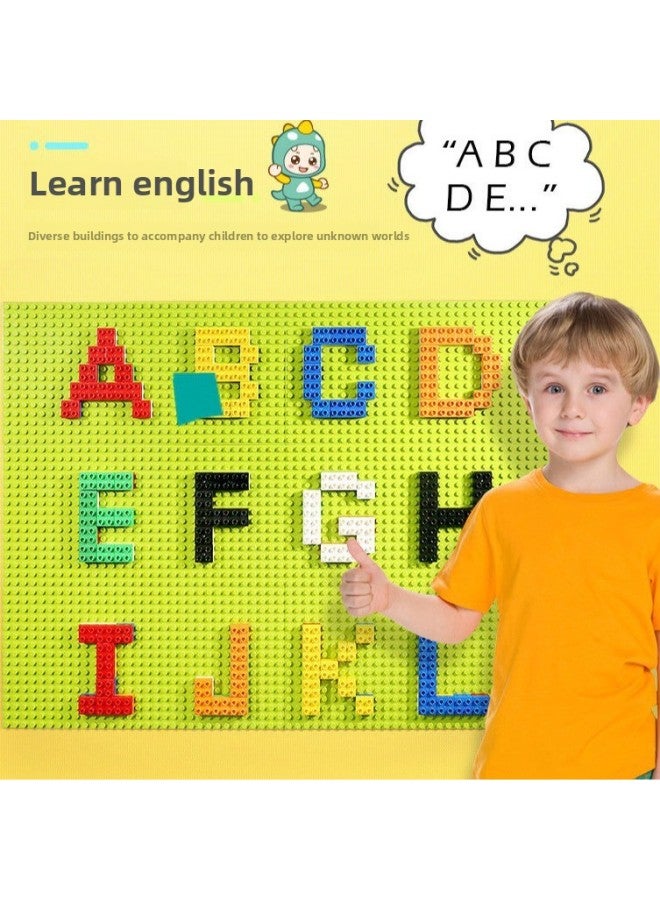 Large Particle Building Blocks Wall-Hanging Puzzle Household Wall-Mounted Assembled Toys For Boys And Girls Children-Color:651 Large Particle Building Block Wall Set (green) A Square - Image 5