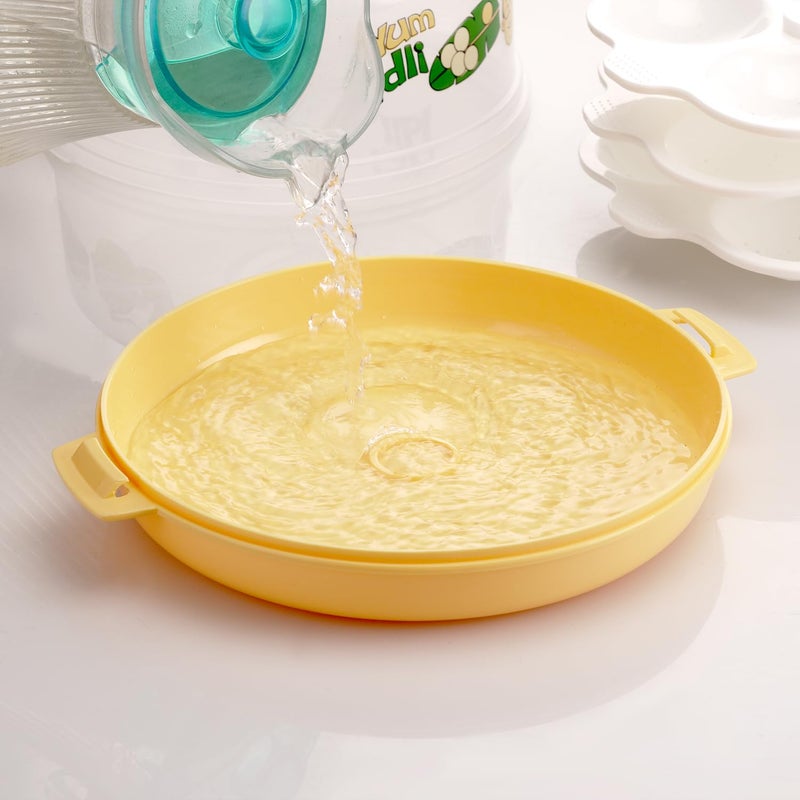 Nayasa Plastic Microwave Big Idli Maker | BPA Free & Food Grade | Make 12 Idlis | Ideal for Steaming Idlis, Pancakes, Modak, Momos | Yellow - Image 2