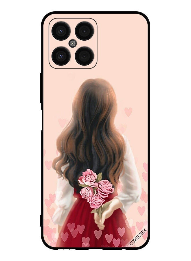 Covernex Protective Case Cover For Honor X8 Girl Hiding Flowers - Image 1