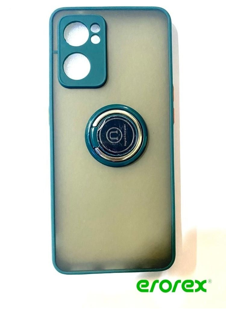 erorex Protective Case Cover For Reno 7 5g With Magnetic Ring Holder Dark Green 