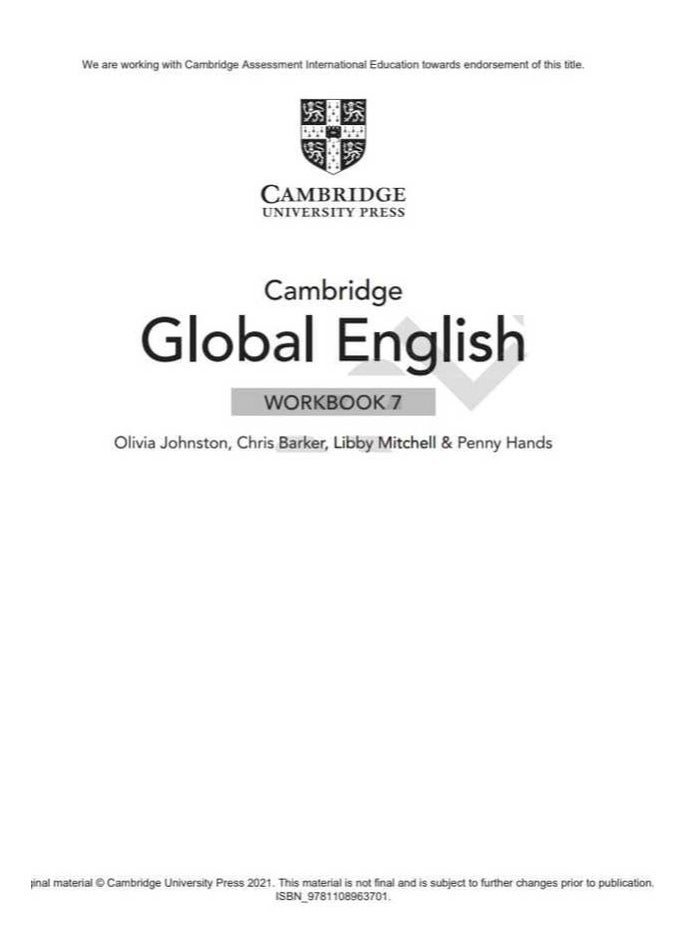 Cambridge Global English Workbook 7 with Digital Access  - Image 2