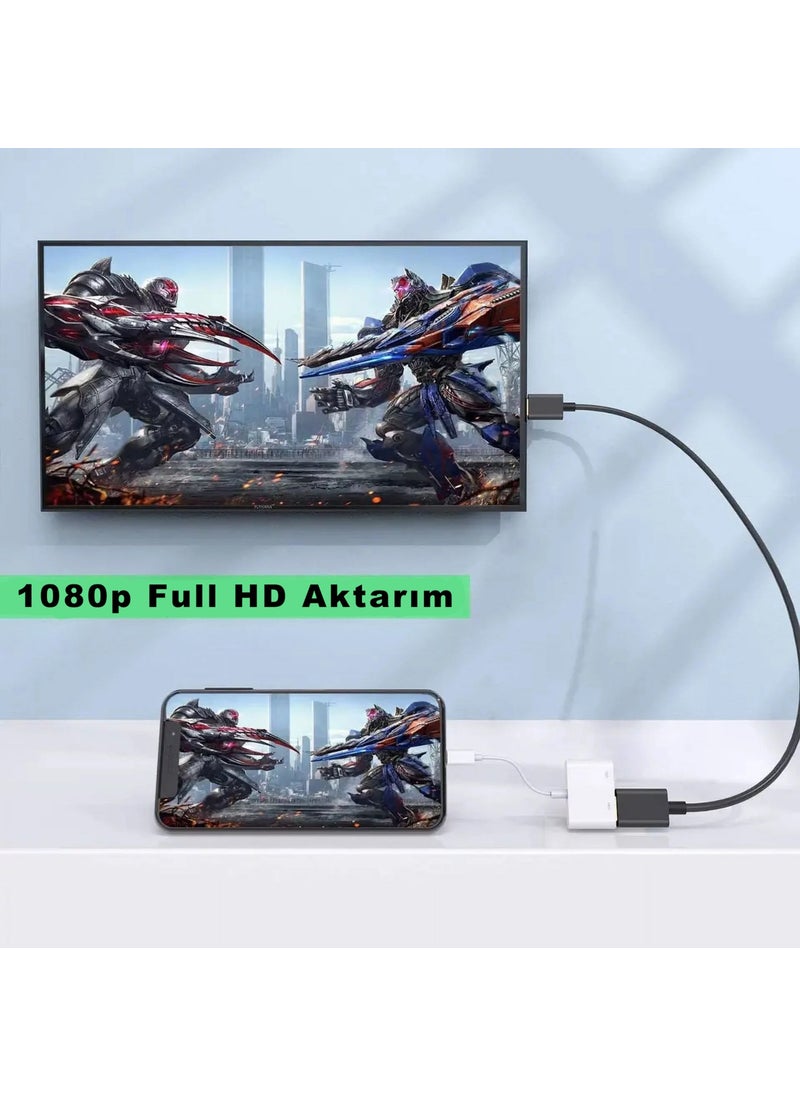 Techmaster كابل تحويل عرض HDMI مدخل شحن PD لهاتف آيفون 15 برو ماكس نوع-C  - Image 4