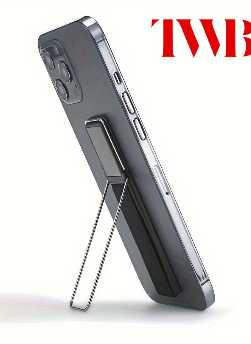 TWB High quality 4 in 1 magnetic mobile phone grip and holder back sticker strap non slip anti fall finger ring with desktop small bracket stand vertical and horizontal rose gold color  - Image 4