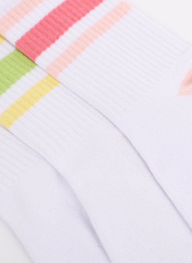ال سي وايكيكي طقم من 5 أزواج جوارب بناتي قصيرة مخططة - Image 3
