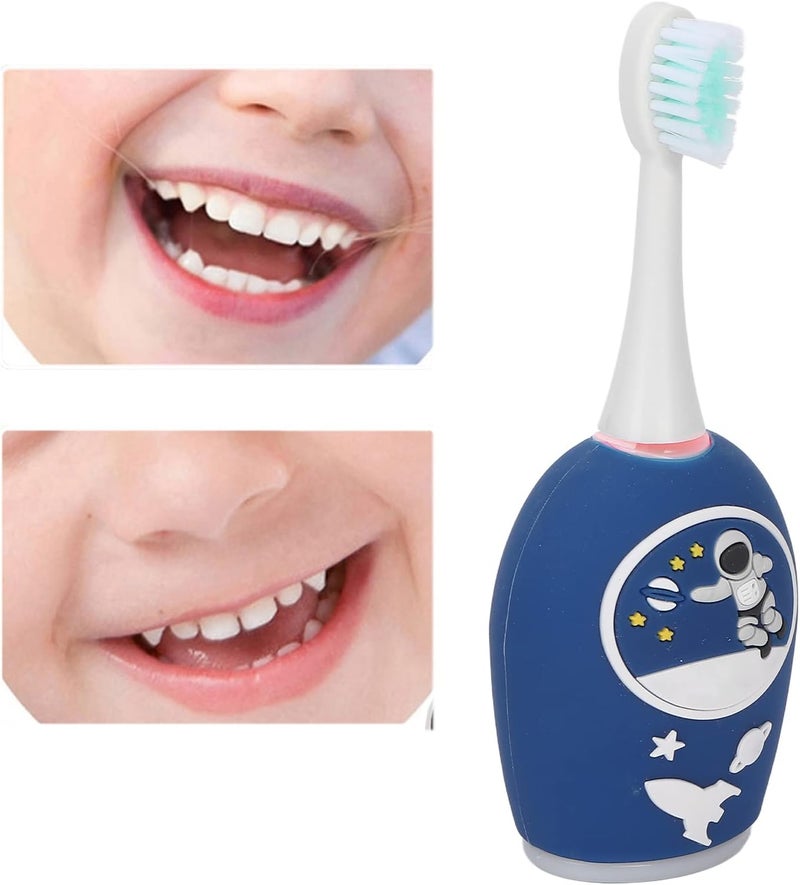 klarako Electric Toothbrush for Kids, Soft Silicone IPX7 Waterproof 360° Brushing Automatic Toothbrush Power Toothbrush for Children(blue) - Image 4