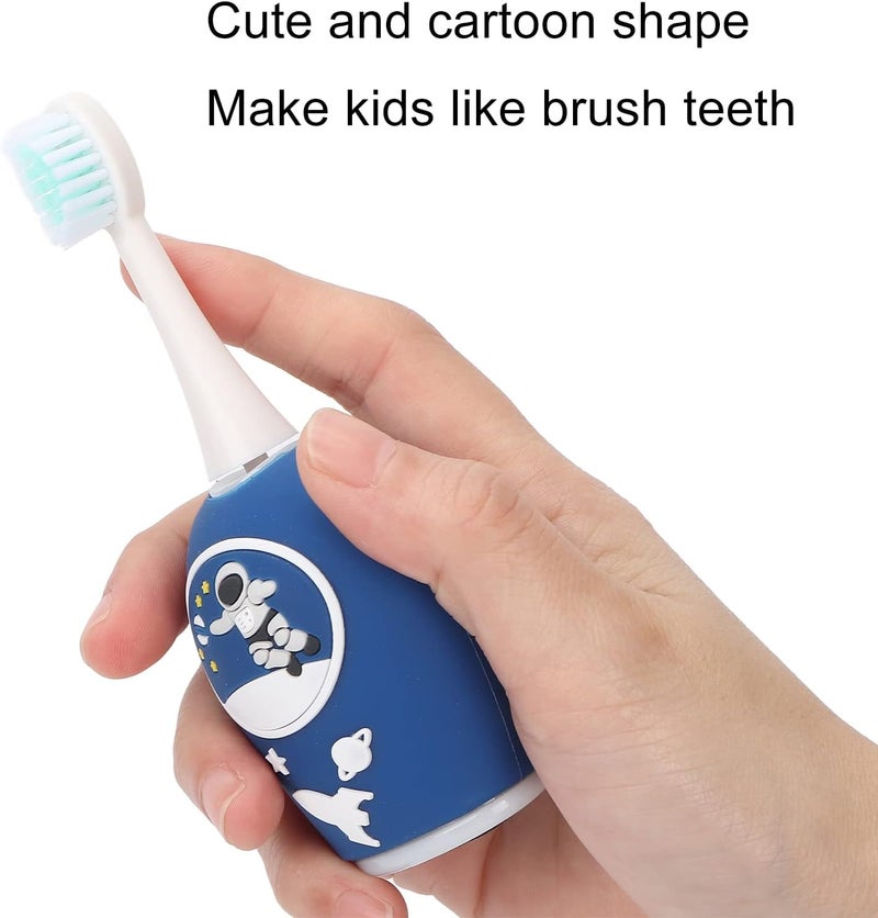 klarako Electric Toothbrush for Kids, Soft Silicone IPX7 Waterproof 360° Brushing Automatic Toothbrush Power Toothbrush for Children(blue) - Image 2