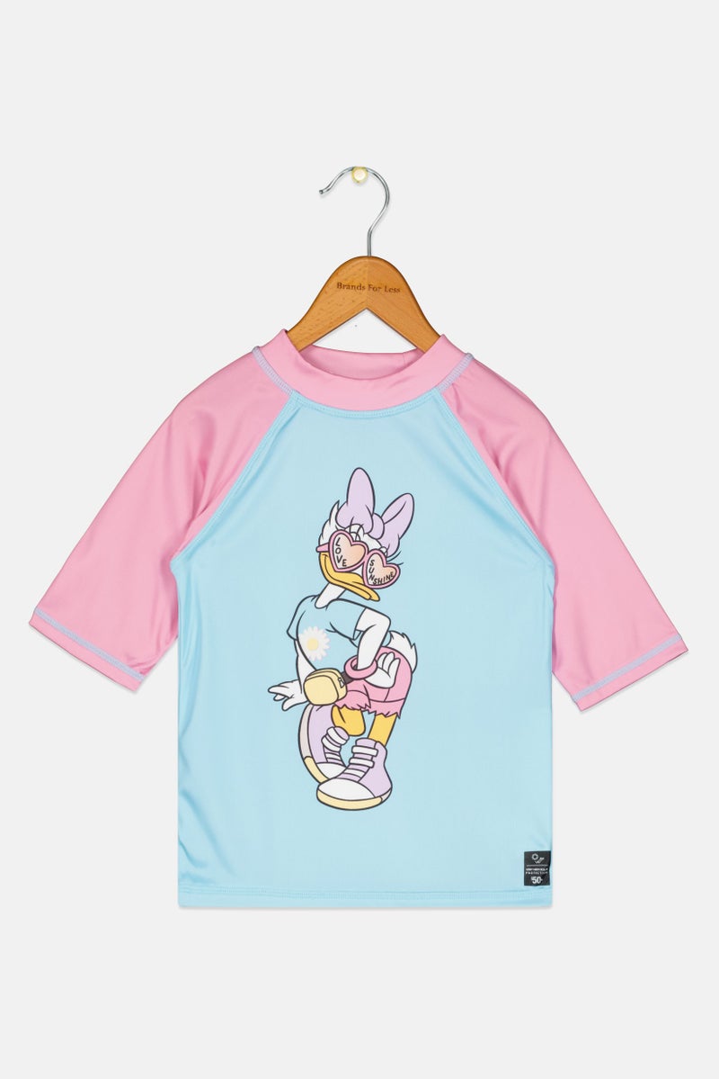 Lefties x Disney Kids Girl Graphic Print Short Sleeve Swimwear Top, Multicolor - Image 2