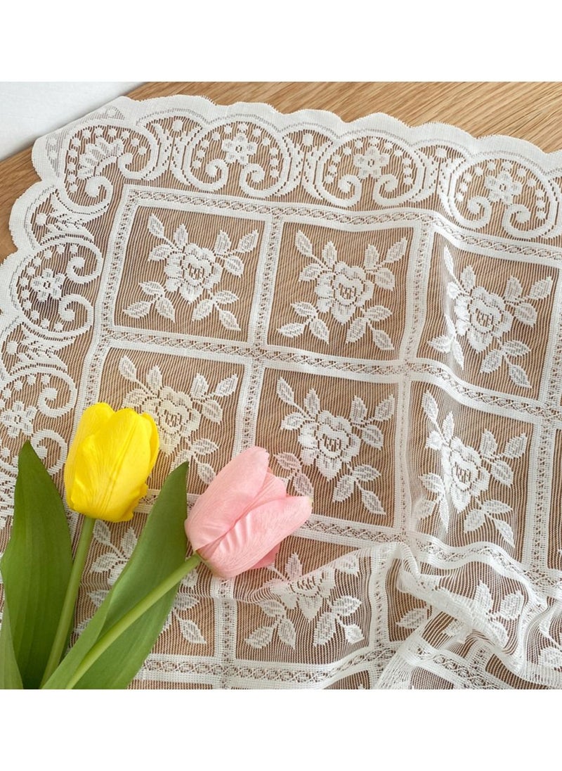 Nordic style beige lace tablecloth