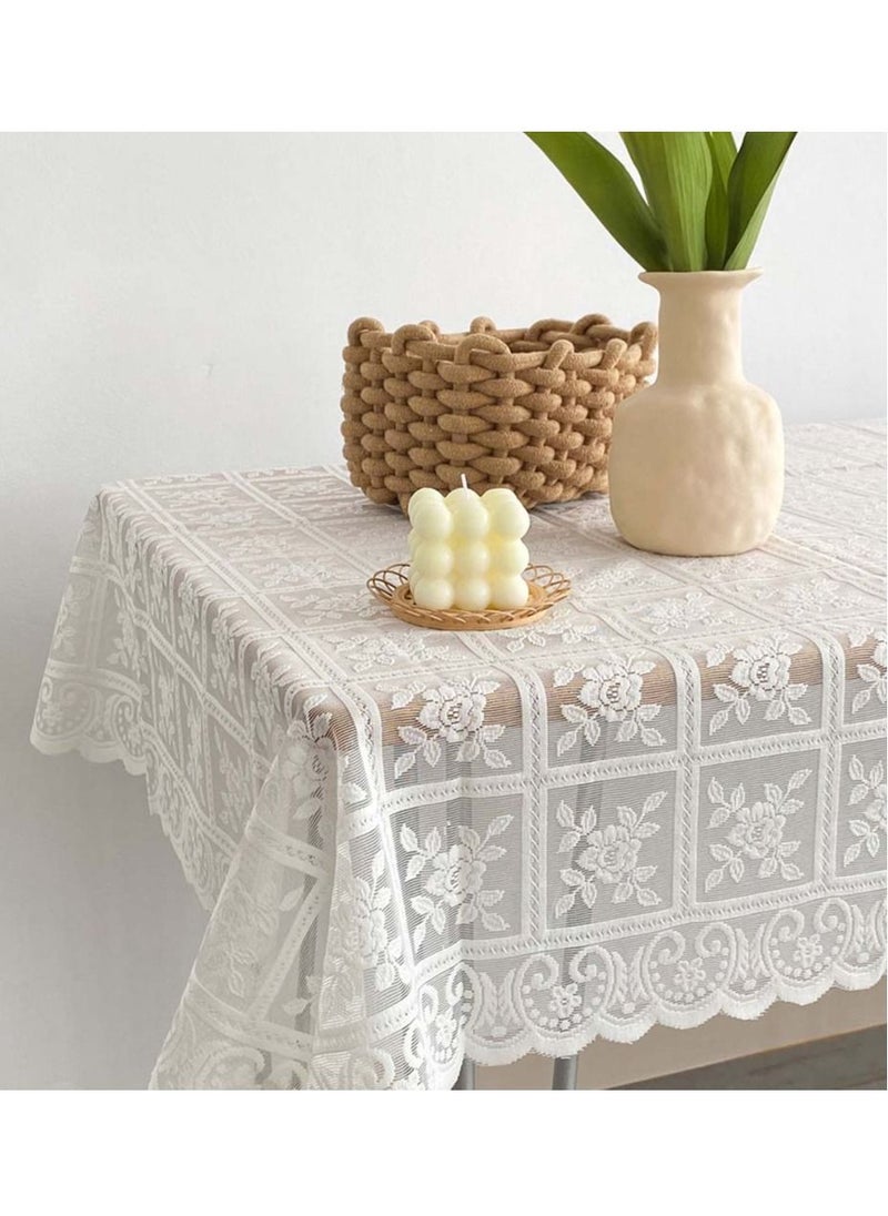 Nordic style beige lace tablecloth