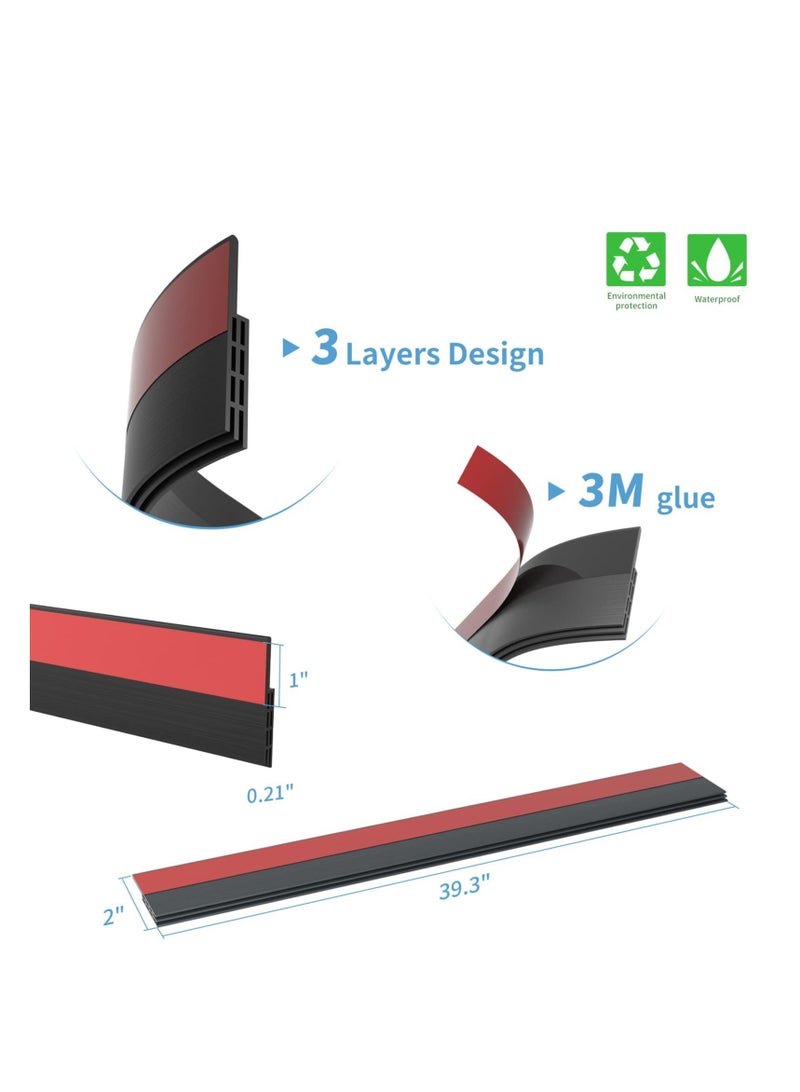 TRASSLE 2 Door Draft Stopper, Under Door Sweep for Exterior & Interior Doors, Weather Stripping Door Seal, Garage Window Blocker Noise Cold Air Insulation, Draft Guard - Image 3