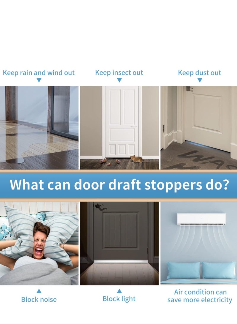 TRASSLE 2 Door Draft Stopper, Under Door Sweep for Exterior & Interior Doors, Weather Stripping Door Seal, Garage Window Blocker Noise Cold Air Insulation, Draft Guard - Image 4