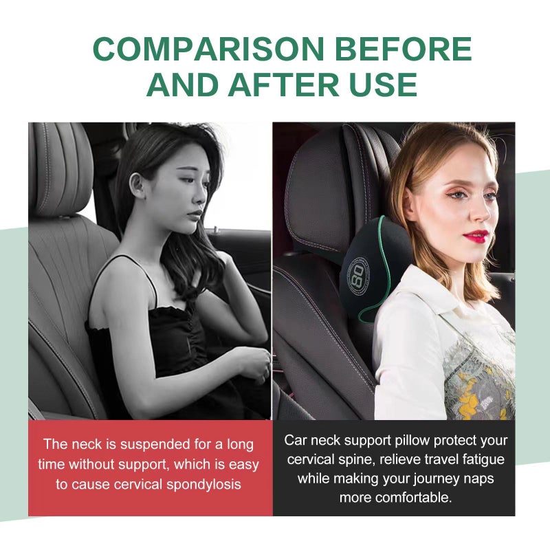 SPRFUFLY Really Soft Car Headrest Pillow, Car Pillow for Driving with Adjustable Strap, 100% Memory Foam Neck Pillow, Breathable Removable Cover & Ergonomic Design - Travel Car Neck Pillow(Lightblue Side Rope) - Image 4