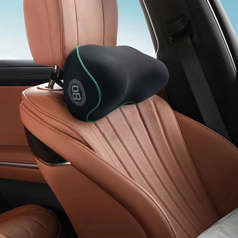 SPRFUFLY Really Soft Car Headrest Pillow, Car Pillow for Driving with Adjustable Strap, 100% Memory Foam Neck Pillow, Breathable Removable Cover & Ergonomic Design - Travel Car Neck Pillow(Lightblue Side Rope) - Image 1