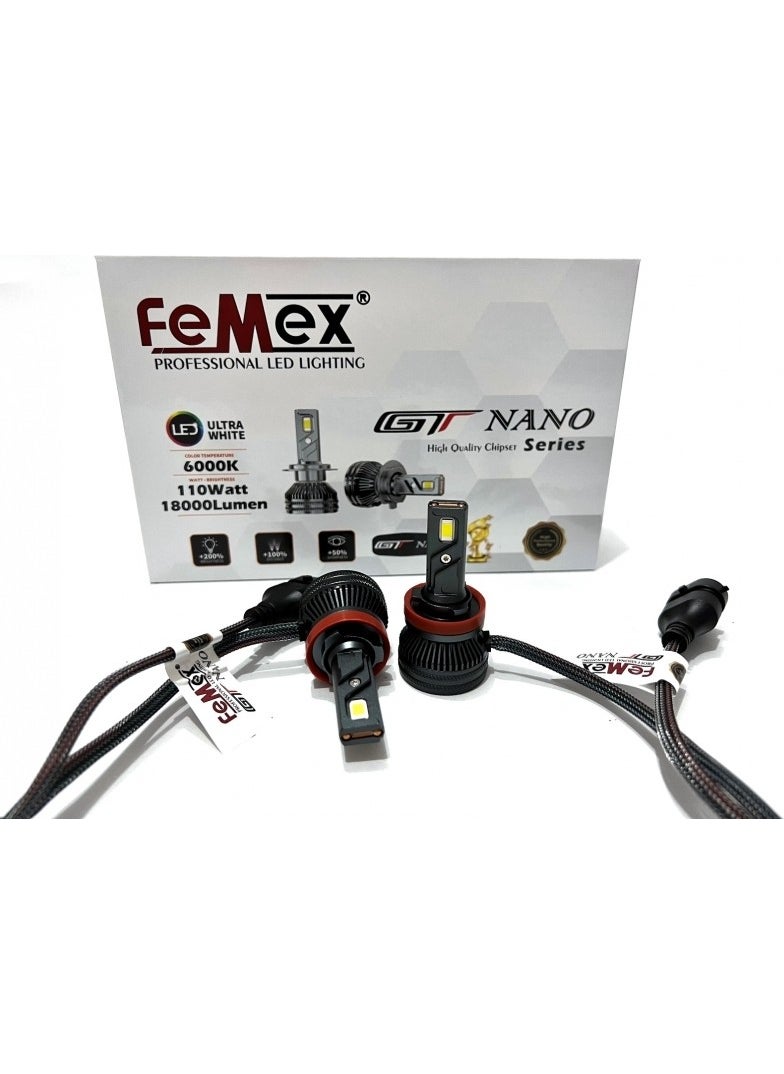 Femex Gt Nano H11 Lightning Effect LED Xenon 110W 18000 Lumen  - Image 2