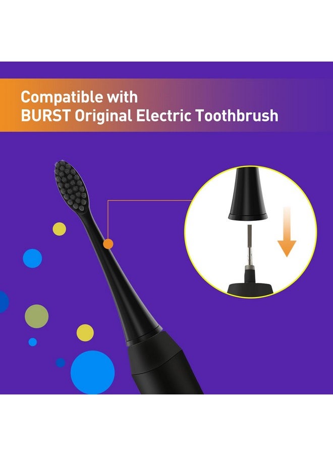 Mcuy - Toothbrush Replacement Heads For Burst Sonic Electric Toothbrush Soft Bristles Brush Heads For Deep Cleaning And Teeth Whitening Black - Image 1