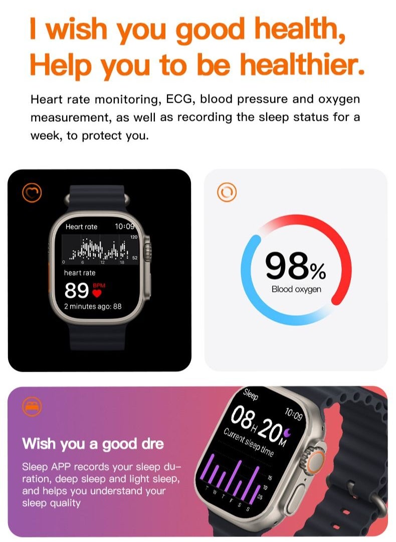 AROAQ - T900 Ultra Max 2.1 Inch Smart Watch and Headphones 2 in 1 Wireless Smart Watch with Headphones - Image 1