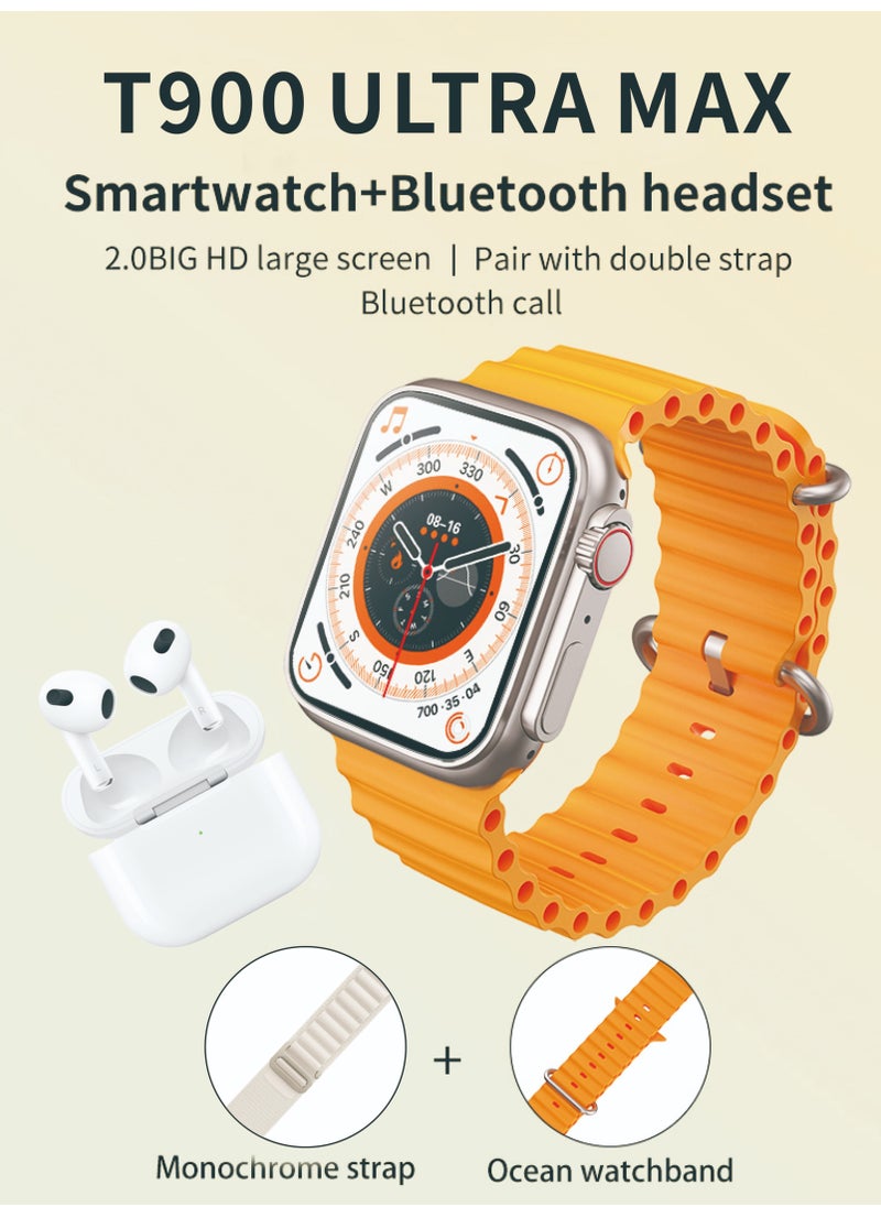 AROAQ - T900 Ultra Max 2.1 Inch Smart Watch and Headphones 2 in 1 Wireless Smart Watch with Headphones - Image 1