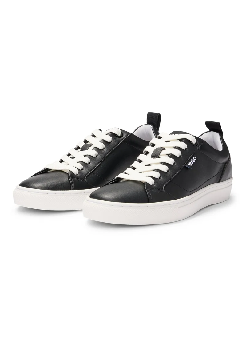 HUGO Cupsole trainers in faux leather with logo flag