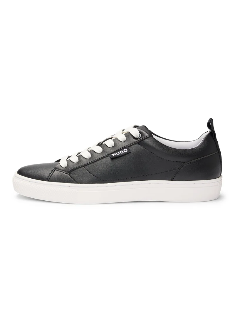 هوجو Cupsole trainers in faux leather with logo flag