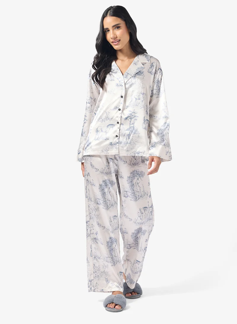 Ginger Resort Button Down Shirt & Pyjama Set