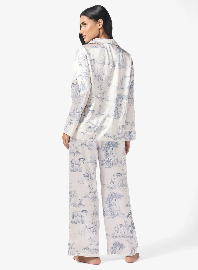 Ginger Resort Button Down Shirt & Pyjama Set