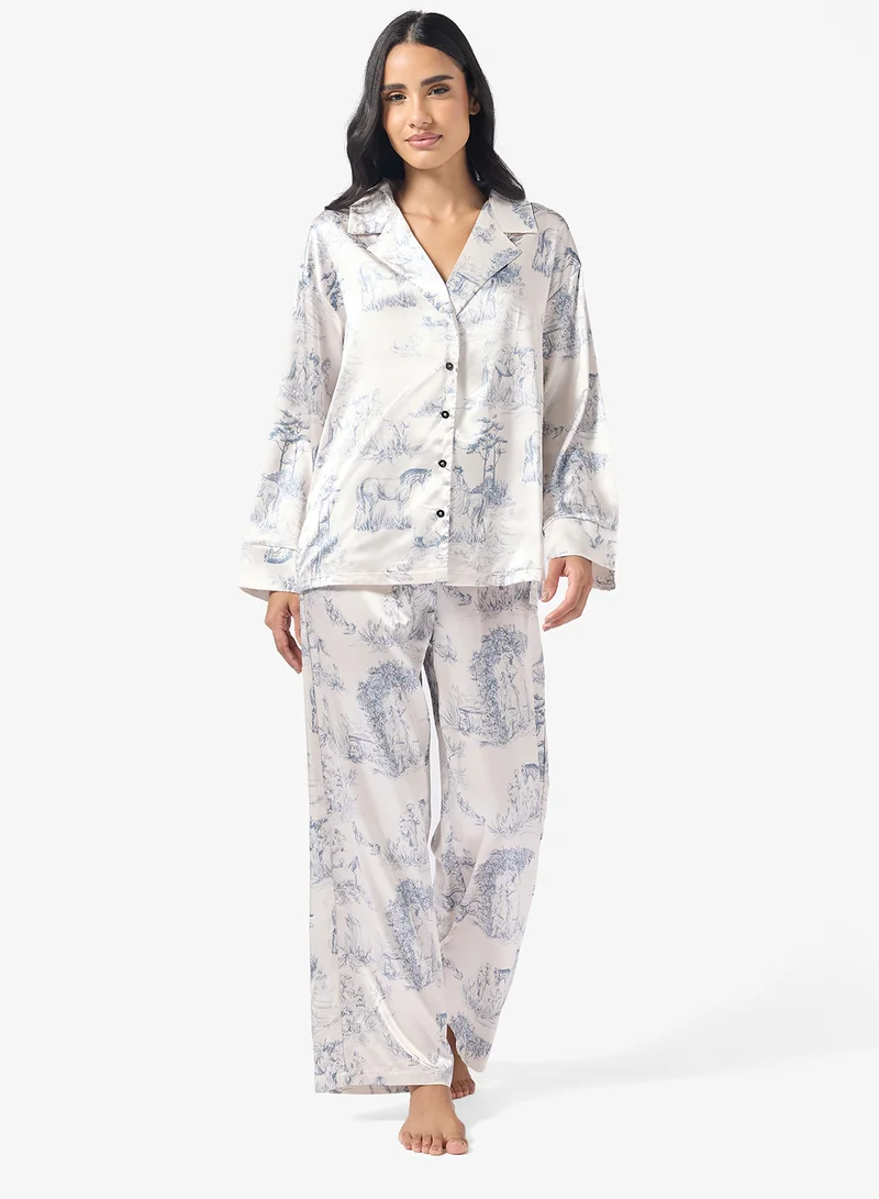 جينجر طقم بيجامة وقميص بأزرار للمنتجع