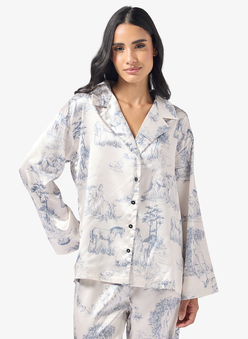 جينجر طقم بيجامة وقميص بأزرار للمنتجع - Image 3