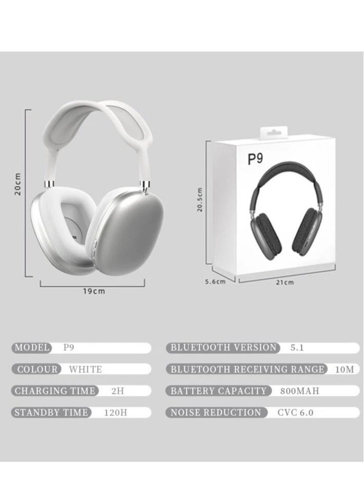JAJEEK - P9 Bluetooth Wireless Headset Over-Ear Headphones | Noise-Canceling Stereo Sound | Comfortable Soft Cushions | Long Battery Life & Foldable Design | Built-In Microphone for Calls | Perfect for Travel, Gaming, Music & Work - Image 1