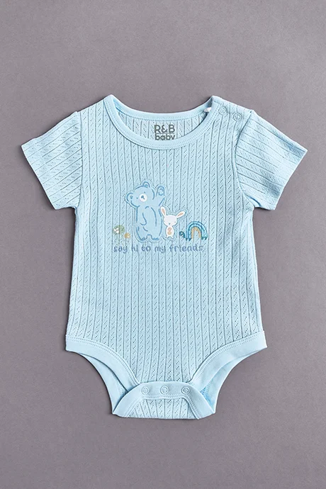 R&B 3 Pack Printed Bodysuits with Short Sleeves