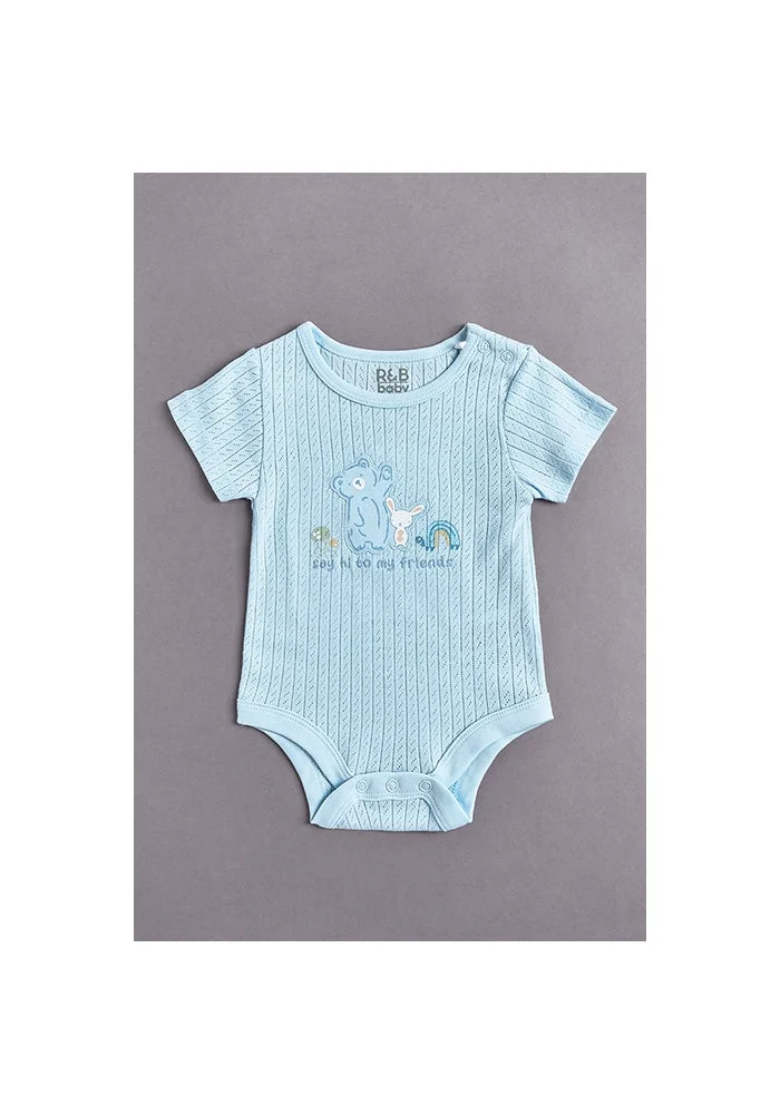 R&b 3 Pack Printed Bodysuits with Short Sleeves