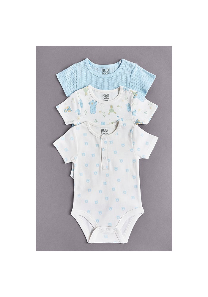 R&B 3 Pack Printed Bodysuits with Short Sleeves - Image 1