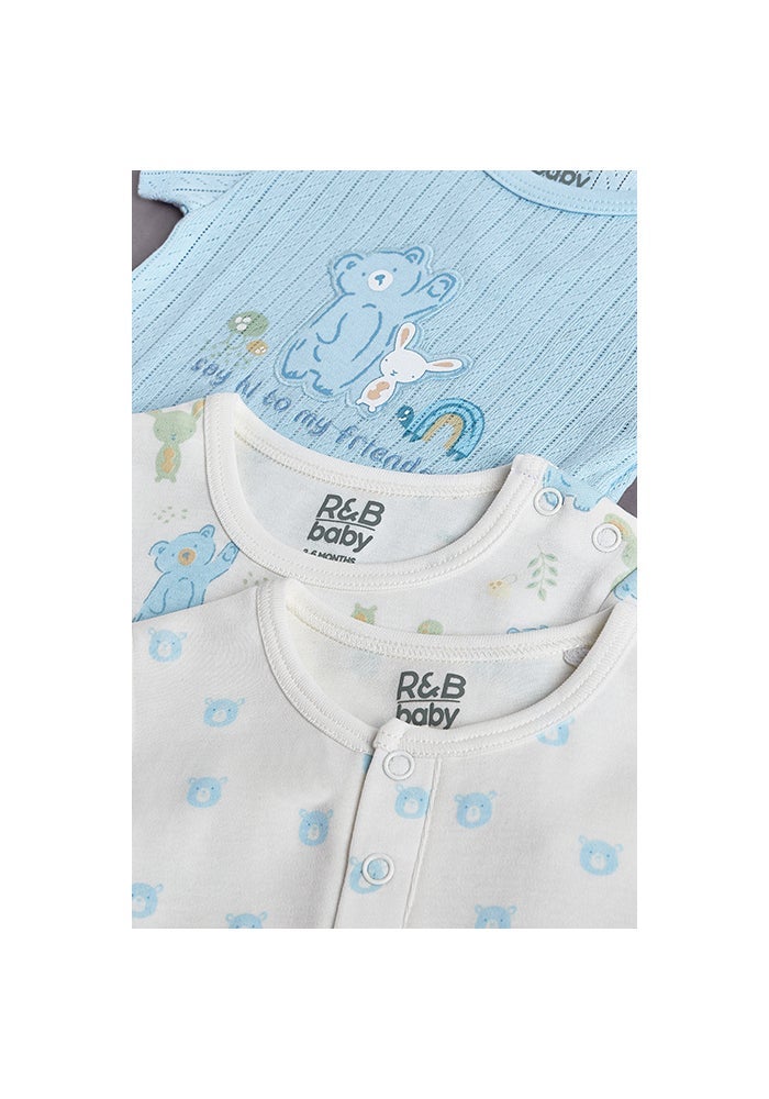 R&B 3 Pack Printed Bodysuits with Short Sleeves - Image 5