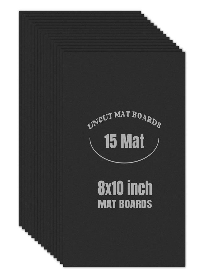 AUEAR, 15 Pack 8x10 Uncut Matte Boards Black Photo Mat Board Great for Picture Framing, Print, Artwork - Image 1