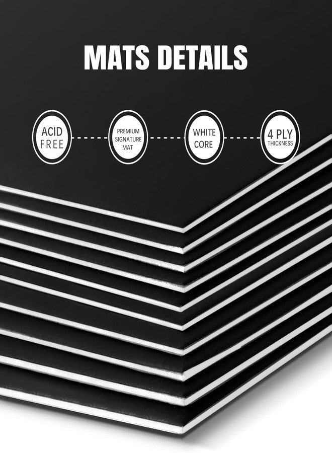 AUEAR, 15 Pack 8x10 Uncut Matte Boards Black Photo Mat Board Great for Picture Framing, Print, Artwork - Image 3
