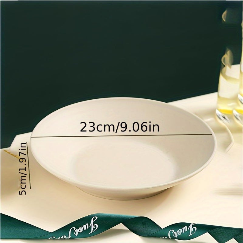 P-PLUS INTERNATIONAL Wheat Straw Large Serving Bowls Platters for Entertaining. Modern Kitchen Dishes for Dinner, Fruit, Salad, Turkey, Dishwasher Safe Wide Rimmed Soup Bowl (23cm, Pack of 1, Beige) - Image 2