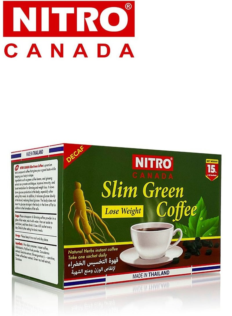 نيترو كندا قهوة التخسيس الخضراء لانقاص الوزن ومنع الشهية 15جرام 12X عبوة - Image 1