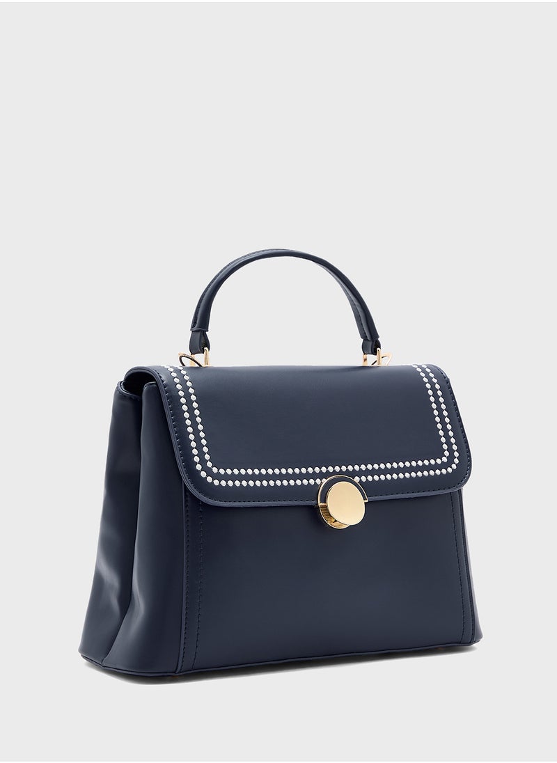 ELLA - Embroidered Panel Satchel Bag - Image 1