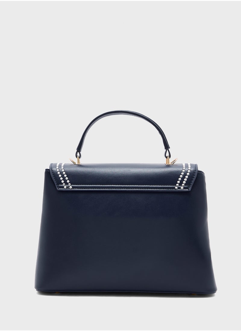 ELLA - Embroidered Panel Satchel Bag - Image 1