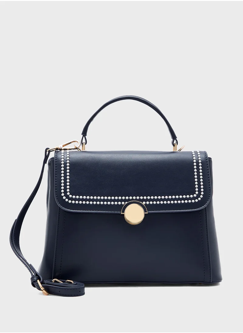 ELLA Embroidered Panel Satchel Bag