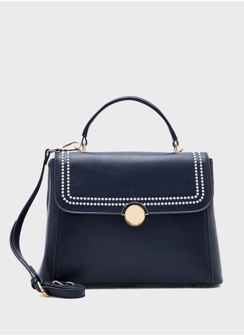 Embroidered Panel Satchel Bag