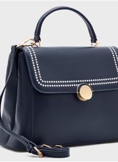 ELLA Embroidered Panel Satchel Bag  - Image 4
